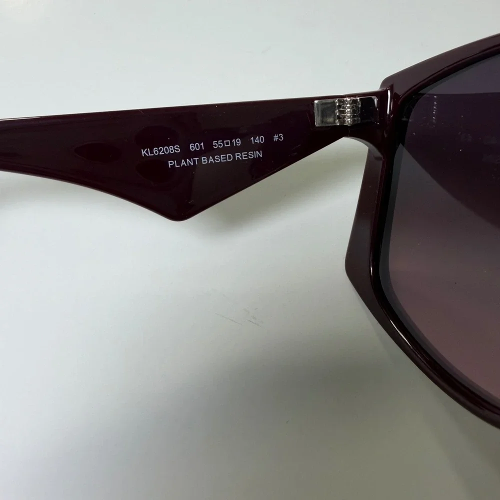 Karl Lagerfeld KL6208S Burgundy Geometric Oversized Sunglasses Plant Based Resin